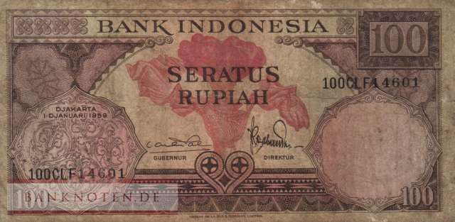 Indonesia - 100  Rupiah (#069_F)