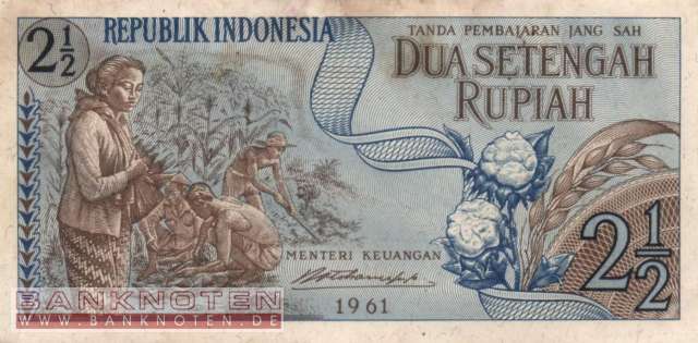 Indonesia - 2 1/2  Rupiah (#079_AU)