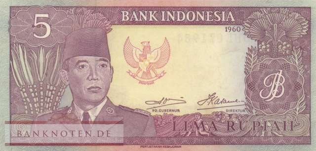 Indonesia - 5  Rupiah (#082b_UNC)