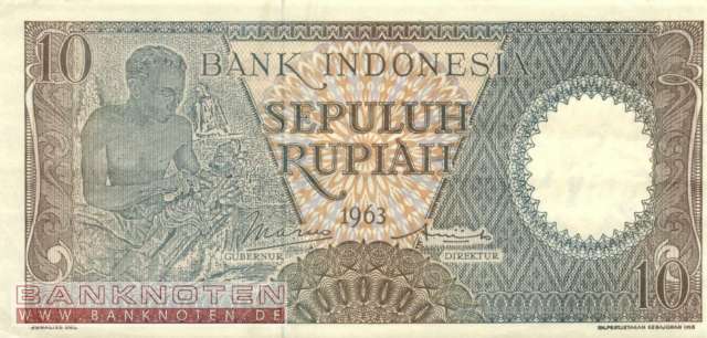 Indonesien - 10 Rupiah (#089_AU)