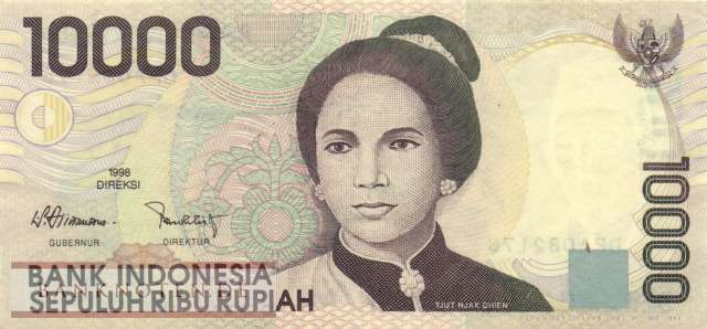 Indonesia - 10.000  Rupiah (#137b_VF)