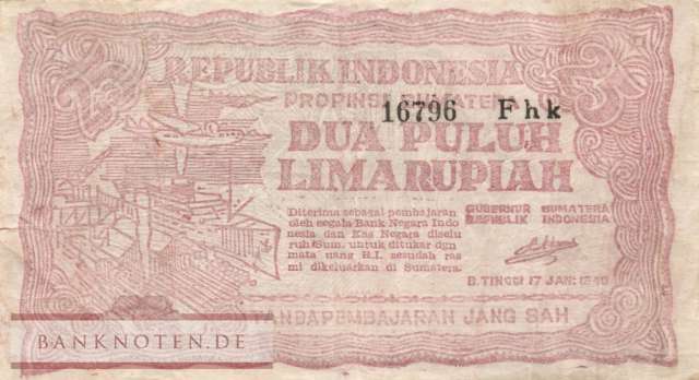 Indonesien - 25  Rupiah (#S191a_F)