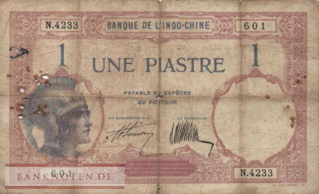 Indochina - 1  Piastre (#048b_VG)