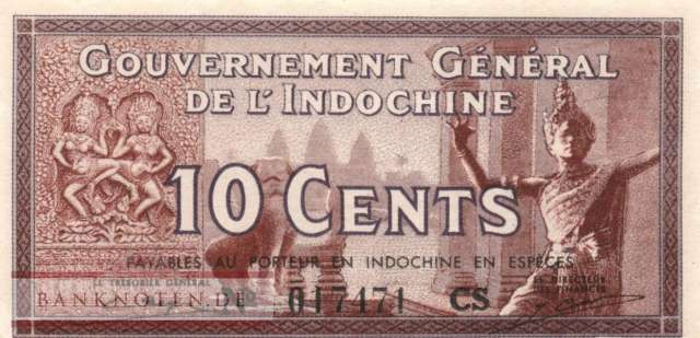 Indochina - 10  Cents (#085d_UNC)