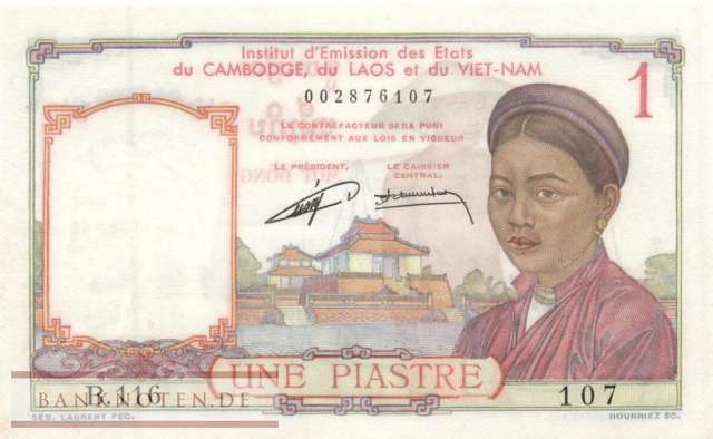Indochina - 1  Piastre (#092_AU)
