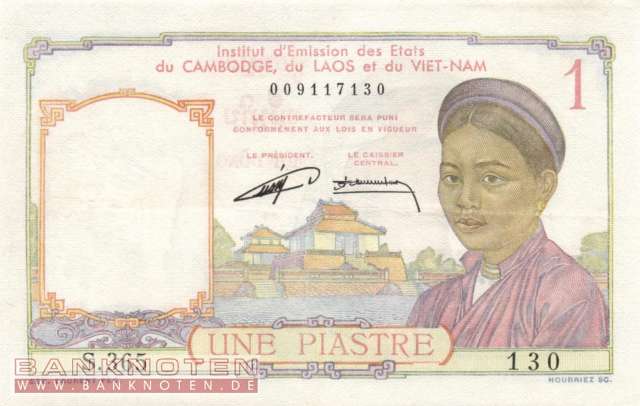 Indochina - 1  Piastre (#092_XF)