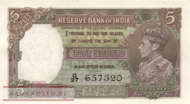 India - 5  Rupees (#018a_UNC)