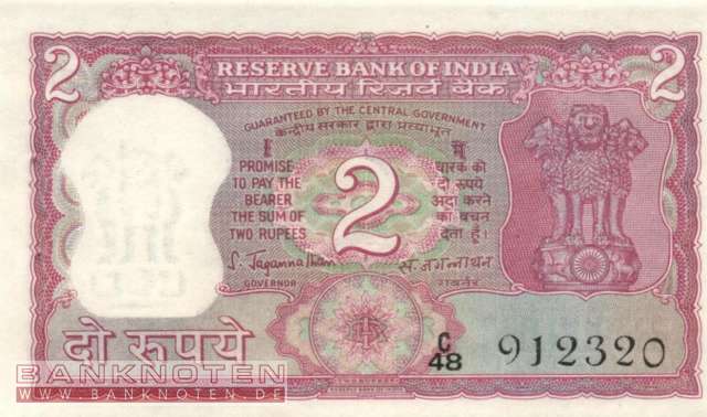 Indien - 2  Rupees (#053a_UNC)