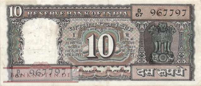 Indien - 10  Rupees (#060e_F)
