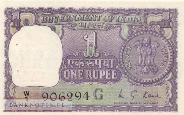 Indien - 1  Rupee (#077p_UNC)