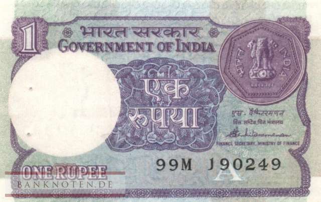 India - 1  Rupee (#078Ac-87_UNC)