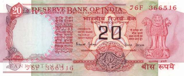 Indien - 20  Rupees (#082k_UNC)