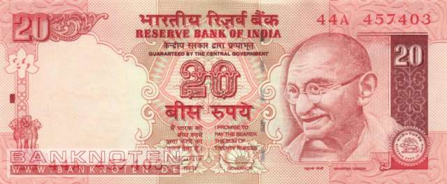 India - 20  Rupees (#096g_UNC)
