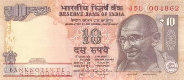 India - 10  Rupees (#102ae_UNC)