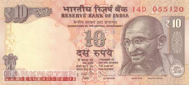 Indien - 10  Rupees (#102b_UNC)