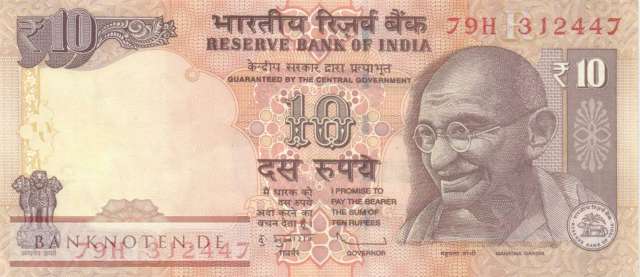 Indien - 10  Rupees (#102b_VF)
