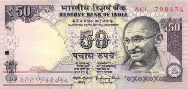 Indien - 50  Rupees (#104k_UNC)