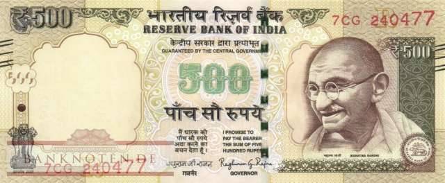Indien - 500  Rupees (#106y_UNC)