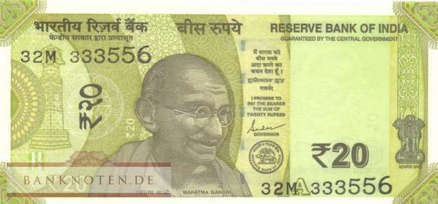 India - 20  Rupees (#110l_UNC)