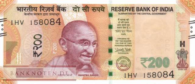Indien - 200  Rupees (#113e_UNC)