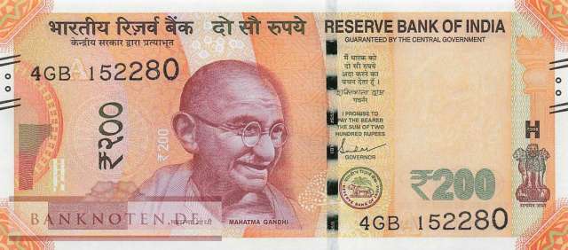 India - 200  Rupees (#113w_UNC)