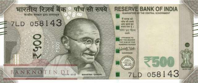 Indien - 500  Rupees (#114e_UNC)