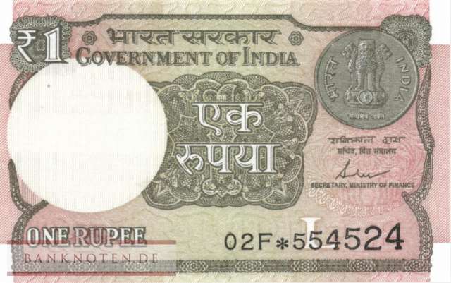Indien - 1  Rupee - Ersatzbanknote (#117cR_UNC)