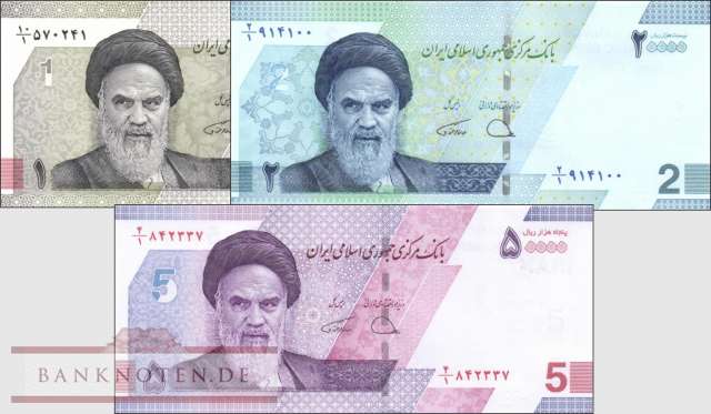 Iran: 1 -5 Toman (3 banknotes)