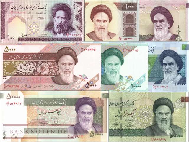 Iran: 100 - 100.000 Rials (8 Banknoten)