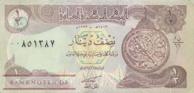 Iraq - 1/2  Dinar (#078a-2_AU)