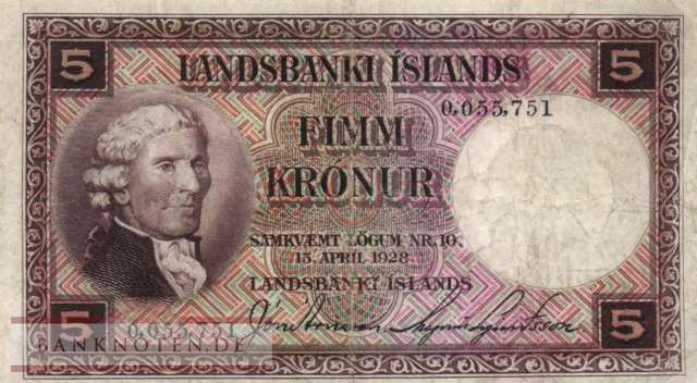 Island - 5  Kroner (#027a-U1_VG)