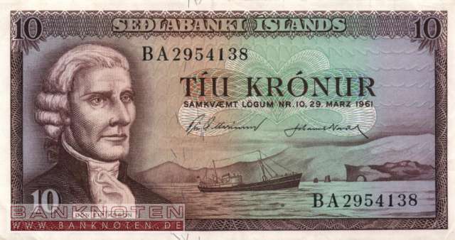 Iceland - 10  Kronur (#042-U33_VF)