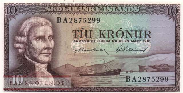Iceland - 10  Kronur (#042-U34_UNC)