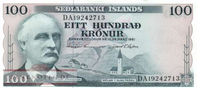 Island - 100  Kronur (#044-U40_UNC)