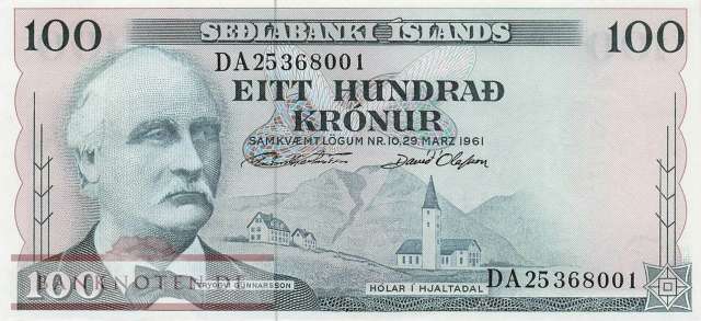 Iceland - 100  Kronur (#044-U42_AU)