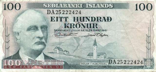 Iceland - 100  Kronur (#044-U42_F)