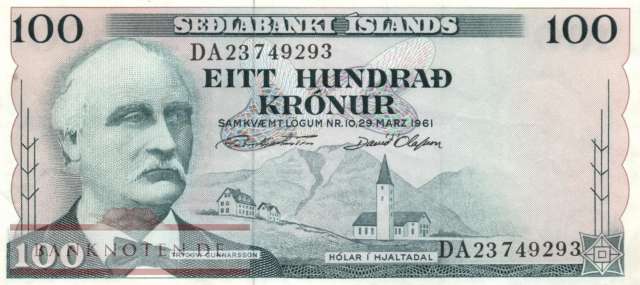 Iceland - 100  Kronur (#044-U42_VF)