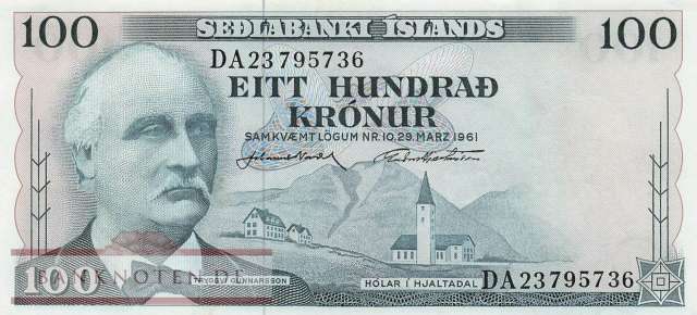 Iceland - 100  Kronur (#044-U43_AU)
