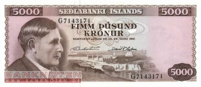 Island - 5.000  Kronur (#047a-U42_UNC)