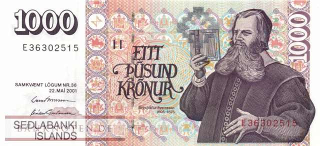 Island - 1.000  Kronur (#059-U58_UNC)