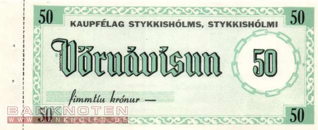 Island-Stykkishólmur - 50  Kronur (#903a_UNC)