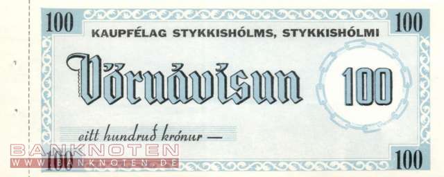 Island-Stykkishólmur - 100  Kronur (#904a_UNC)