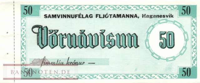 Island-Fljótamanna - 50  Kronur (#913a_UNC)