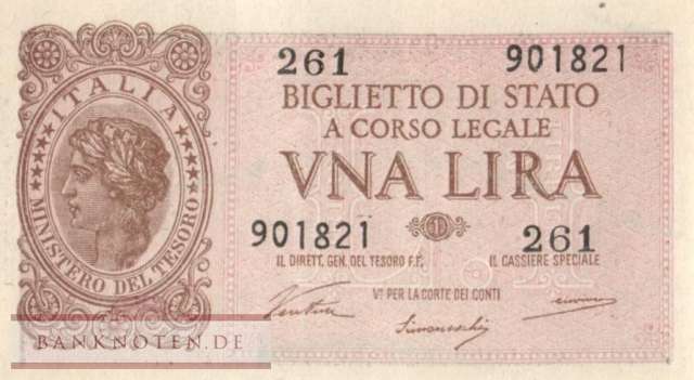 Italien - 1  Lira (#029a_UNC)