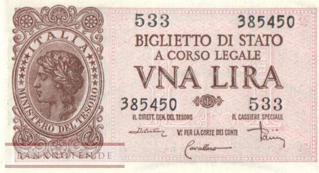 Italy - 1  Lira (#029c_UNC)