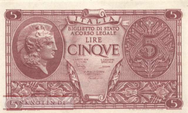 Italy - 5  Lire (#031c_AU)
