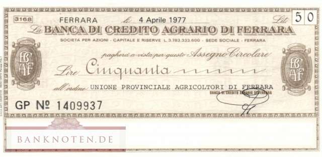 Banca di Credito Agrario di Ferrara - 50  Lire (#06m_11_10_UNC)