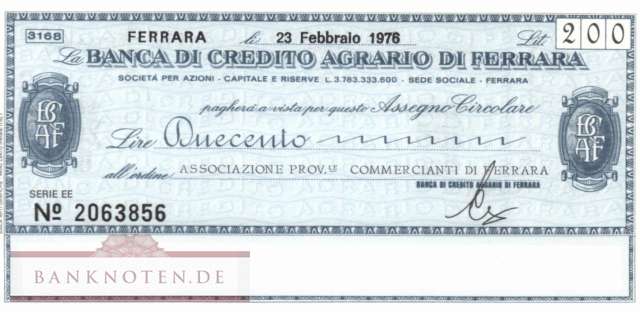 Banca di Credito Agrario di Ferrara - 200  Lire (#06m_11___64_UNC)