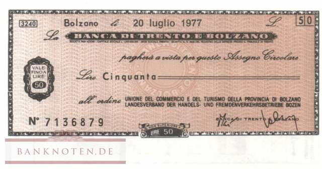 Banca di Trento e Bolzano - Bolzano - 50  Lire (#06m_12-1_12_UNC)