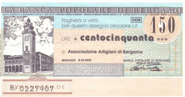 Banca Popolare di Bergamo - 150  Lire (#06m_22_11_UNC)